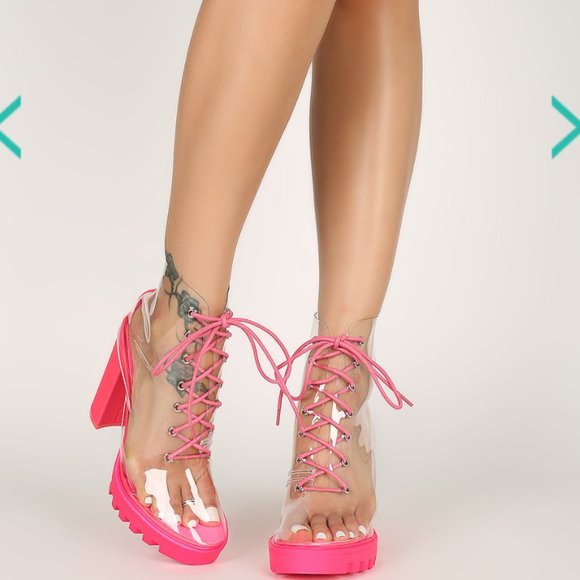 Shoes | Clear Heels Block Heels Rave Heels Festival | Poshmark